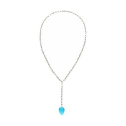 Gemshine Kette mit Anhänger 'Blautopas Quarz Swiss Blue Tropfen' Ketten Weiss Damen