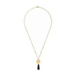 Gemshine Halskette 'Mandala und Lapis Lazuli Edelstein' Ketten Weiss Damen