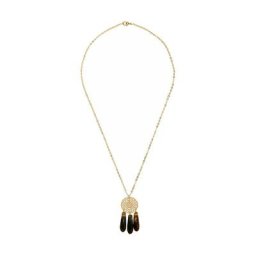 Gemshine Halskette 'Mandala und Tigerauge Chandelier Tropfen' Ketten Weiss Damen