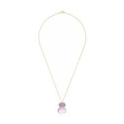Gemshine Kette mit Anhänger 'Rosenquarz und Amethyst' Ketten Weiss Damen