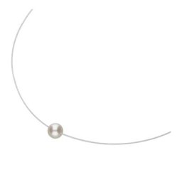 Smart Jewel Collier schwebende Perle, Silber 925 Ketten Weiss Damen