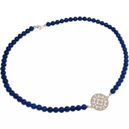 Gemshine Halskette 'Choker: Yoga Mandala und Jade Edelsteine' Ketten Weiss Damen
