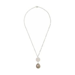 Gemshine Halskette 'Mandala und grauer Achat Edelstein' Ketten Weiss Damen