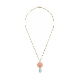 Gemshine Halskette 'Aquamarin und Mandala Traumfänger' Ketten Weiss Damen