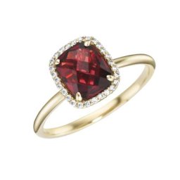 Luigi Merano Ring mit Granat und Zirkonia, Gold 375 Ringe Rot Damen