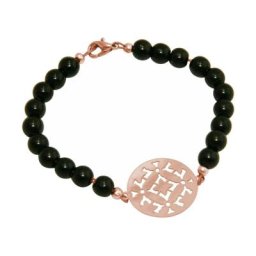 Gemshine Armband 'Yoga Mandala und schwarze Onyx Edelsteine' Armbänder & Armreife Weiss Damen
