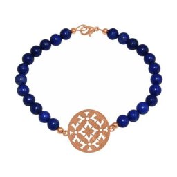 Gemshine Armband 'Yoga Mandala und blaue Jade Edelsteine' Armbänder & Armreife Weiss Damen