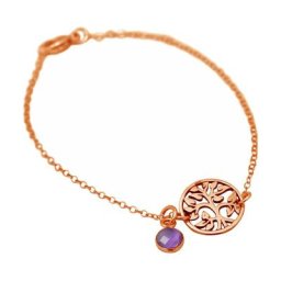 Gemshine Armband 'YOGA Lebensbaum und Amethyst Charm' Armbänder & Armreife Weiss Damen