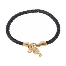 Gemshine Armband 'Maritim Nautics Anker und Seepferd Leder Band' Armbänder & Armreife Weiss Damen