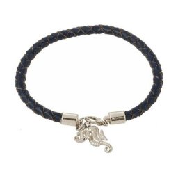 Gemshine Armband 'Maritim Nautics Anker und Seepferd Leder Band' Armbänder & Armreife Weiss Damen