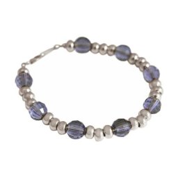 Gemshine Armband 'Amethyst MADE WITH SWAROVSKI ELEMENTS' Armbänder & Armreife Weiss Damen