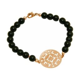 Gemshine Armband 'Yoga Mandala und schwarze Onyx Edelsteine' Armbänder & Armreife Weiss Damen