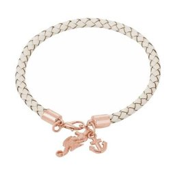 Gemshine Armband 'Maritim Nautics Anker und Seepferd Leder Band' Armbänder & Armreife Weiss Damen