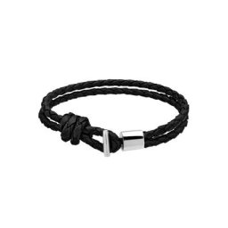 KUZZOI KUZZOI Armband Kunstleder Geflochten 925 Sterling Silber Herrenschmuck Herren