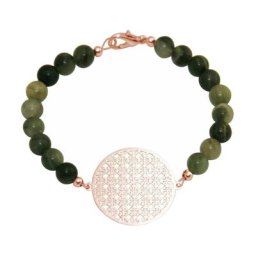 Gemshine Armband 'Yoga Mandala und Jade Edelsteine im Farbverlauf' Armbänder & Armreife Weiss Damen