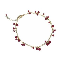 Gemshine Armband 'Rubin Rot CONFETTI' Armbänder & Armreife Weiss Damen