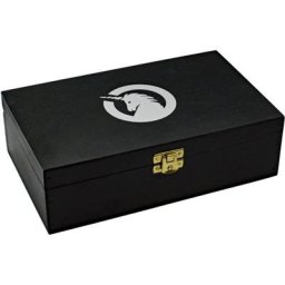 unicorn Holzkiste mit Einhorn Logo