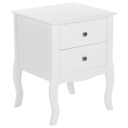 Nachttisch Weiß MDF-Platte 45 x 40 x 58 cm Skandinavisch Modern Klassisch 2 Schubladen Schlafzimmer