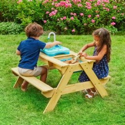 Picknicktisch mit Waschbecken aus Holz