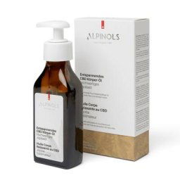 ALPINOLS Massageöl CBD Körper-Öl mit hochwertigem Jojobaöl 100 ml, mit 230mg Schweizer CBD aus Bio Full-Spectrum Hanfextrakt