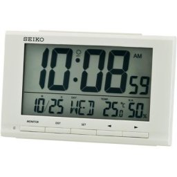 Seiko Quarzwecker LCD-Wecker Weiß, QHL090W