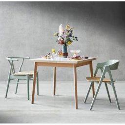 Hammel Furniture Esstisch Basic by Hammel Single, 90(164)x90 cm, Tischplatte aus Melamin, Gestell aus Massivholz
