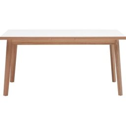 Hammel Furniture Esstisch Basic by Hammel Single, 180(280)x80 cm, Tischplatte aus Melamin und Gestell in Massivholz