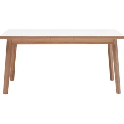 Hammel Furniture Esstisch Basic by Hammel Single, 120(220)x80 cm, Tishplatte aus Melamin und Gestell in Massivholz