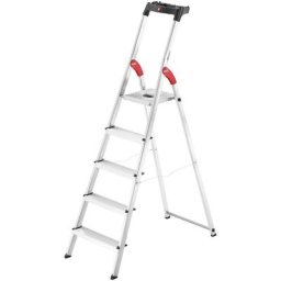Hailo Stehleiter L60 StandardLine, Alu-Sicherheits-Stehleiter 5 Stufen