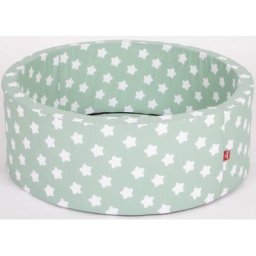 Knorrtoys® Bällebad Soft, Green White Stars, & 300 Bälle grey/white/transparent, Made in Europe