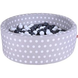 Knorrtoys® Bällebad Soft, Grey White Dots, mit 300 Bällen Grey/creme, Made in Europe
