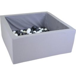 Knorrtoys® Bällebad Soft, Grey, eckig mit 100 Bällen Grey/white, Made in Europe