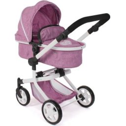 CHIC2000 Kombi-Puppenwagen Mika, Jeans Pink, mit schwenkbaren Vorderrädern