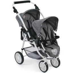 CHIC2000 Puppen-Zwillingsbuggy Vario, Jeans Grey