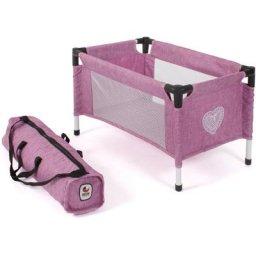 CHIC2000 Puppenbett Puppen-Reisebett, Jeans Pink, mit Tragetasche