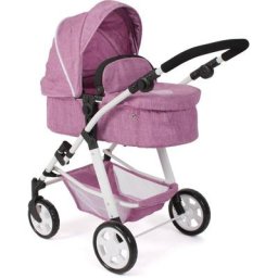 CHIC2000 Kombi-Puppenwagen Nele, Jeans Pink, zusammenklappbar