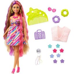 Barbie Anziehpuppe Totally Hair, blond/pinke Haare, inklusive Styling-Zubehör