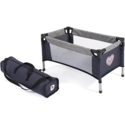 CHIC2000 Puppenbett Puppen-Reisebett, Grau-Navy, mit Tragetasche