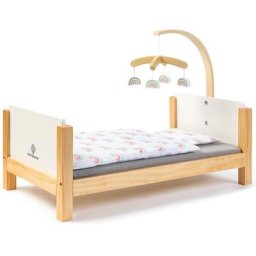 MUSTERKIND® Puppenbett Barlia, weiß/natur, mit Mobile