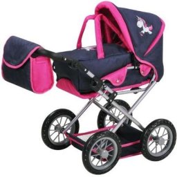 Knorrtoys® Kombi-Puppenwagen Ruby - UMA. Das Einhorn, blau mit Wickeltasche, mit Wickeltasche