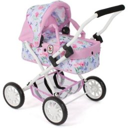 CHIC2000 Puppenwagen Smarty, Flowers, mit herausnehmbarer Tragetasche