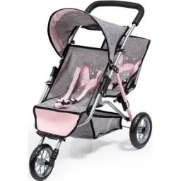 Bayer Puppen-Zwillingsbuggy Jogger, grau