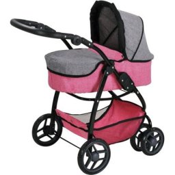 Knorrtoys® Kombi-Puppenwagen Coco - Jeans Grey, 2-in-1