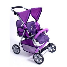 CHIC2000 Puppen-Zwillingsbuggy Tandem, Pflaume