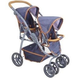 Knorrtoys® Puppen-Zwillingsbuggy Milo - Dark Blue