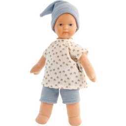 Schildkröt Manufaktur Babypuppe Schmuserle, hellblau/weiß, Made in Germany