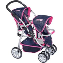 Knorrtoys® Puppen-Zwillingsbuggy Milo - Flying Hearts Blue