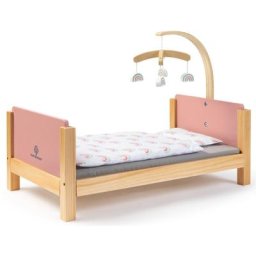 MUSTERKIND® Puppenbett Barlia, altrosa/natur, mit Mobile