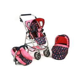 CHIC2000 Kombi-Puppenwagen Emotion All In 3in1, Corallo, inkl. Babywanne, Babyschale und Sportwagenaufsatz