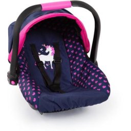 Bayer Puppen Autositz, blau/pink, mit Dach